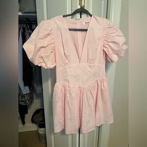 Showpo Pink Puff Sleeve Mini Dress